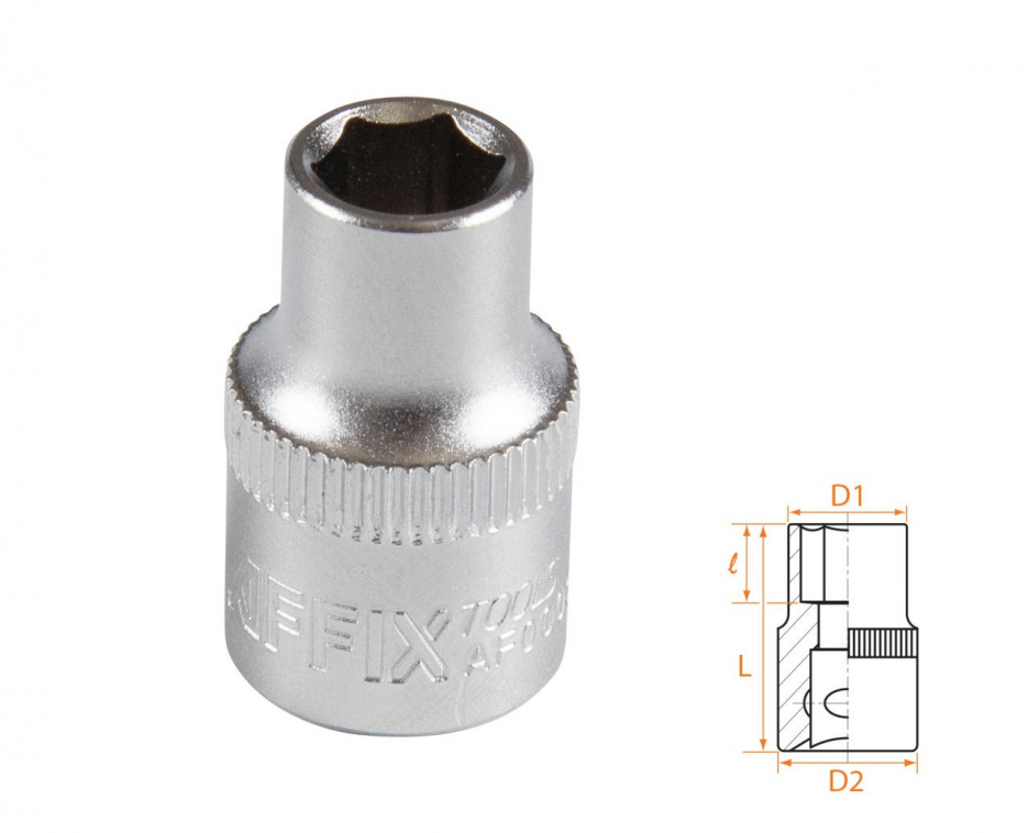 Головка торцевая стандартная шестигранная 3/8", 08 мм AFFIX AF00030008