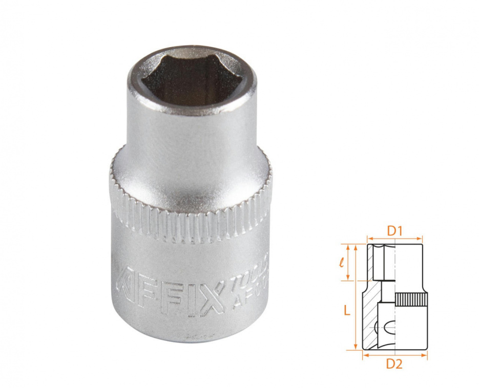 Головка торцевая стандартная шестигранная 3/8", 09 мм AFFIX AF00030009