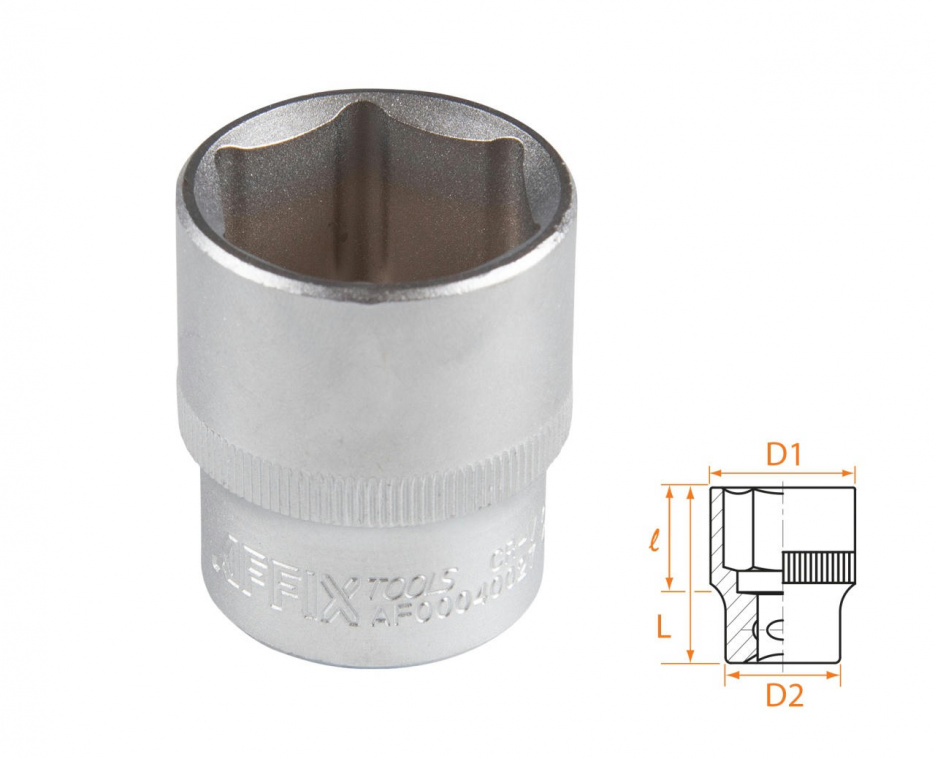 Головка торцевая стандартная шестигранная 1/2", 27 мм AFFIX AF00040027